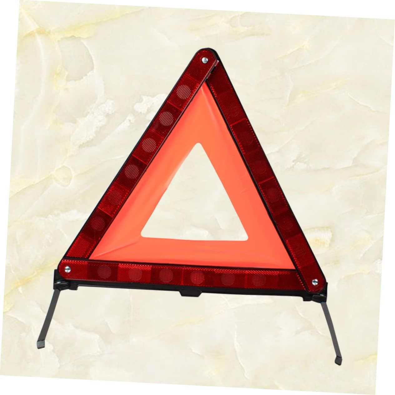 Red Reflective Road Safety Warning Triangle for Cars with Weighted Base Emergency Sign for Day and Night Alert Easy Quick Setup Compact Storage for SUV Truck Motorcycle image number 1