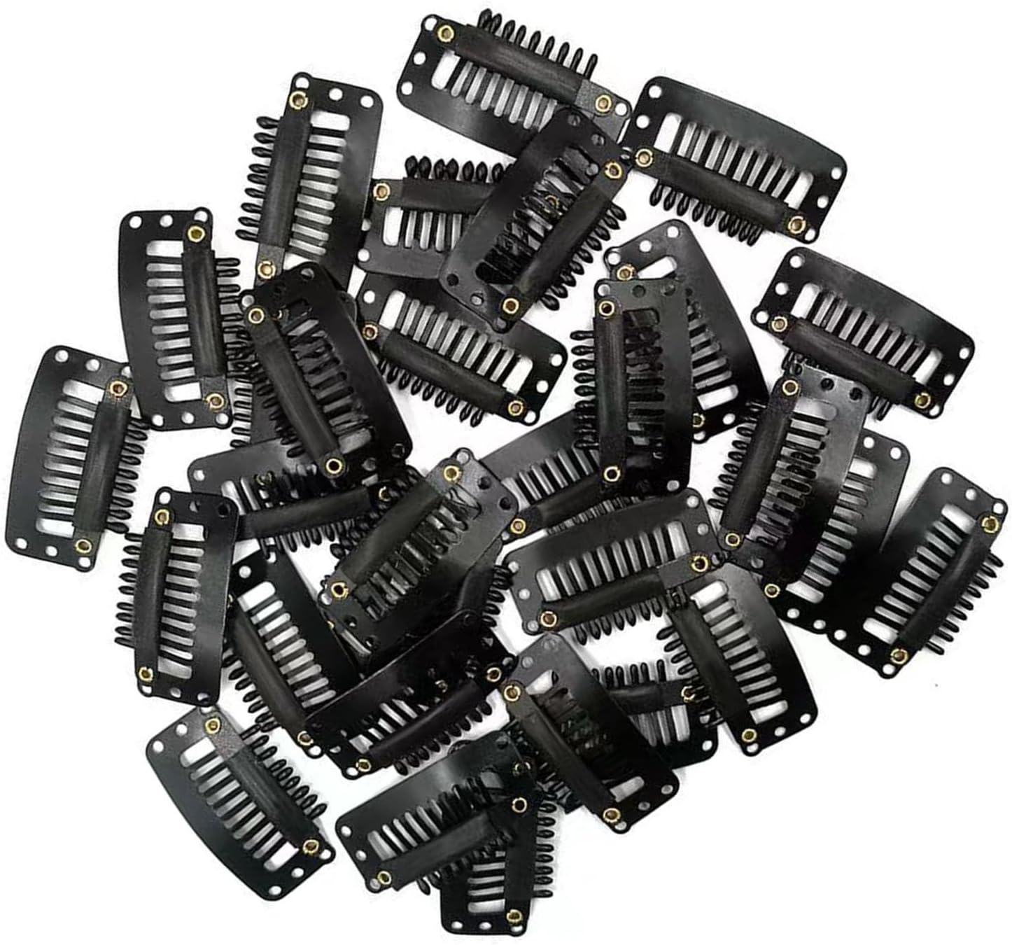 Dinghaole 30PCS Premium 32Mm Alloy Hair Extension Clips - Salon-Grade Hold for Wigs & Clip-Ins (Matte Black)