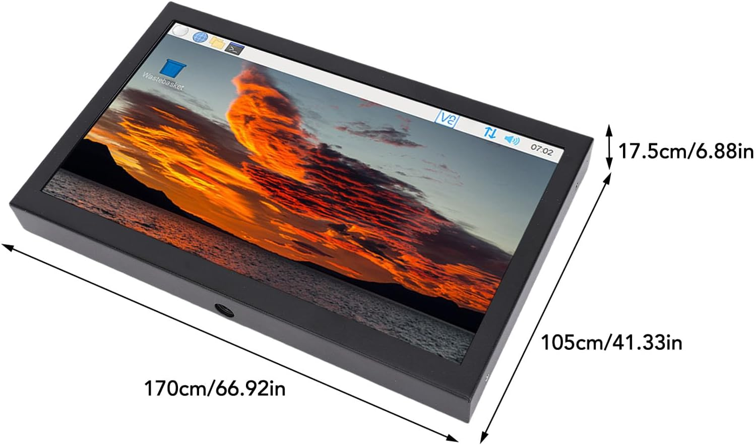 Diyeeni 7Inch Portable Monitor, 1024 * 600P HDMI VGA AV Second External Monitor for Laptop PC, for Raspi for Jetsonnano, Gaming Display, Full Viewing Angle image number 3