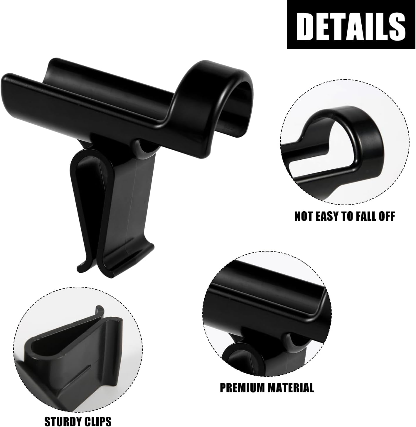 2Pcs Bucket Fishing Rod Holders, Ice Fishing Pole Holders Reliable Bucket Rod Holder for Fishing Bucket Rod Rack for Almost Any Ice Rods on Your Bucket(Black) image number 2