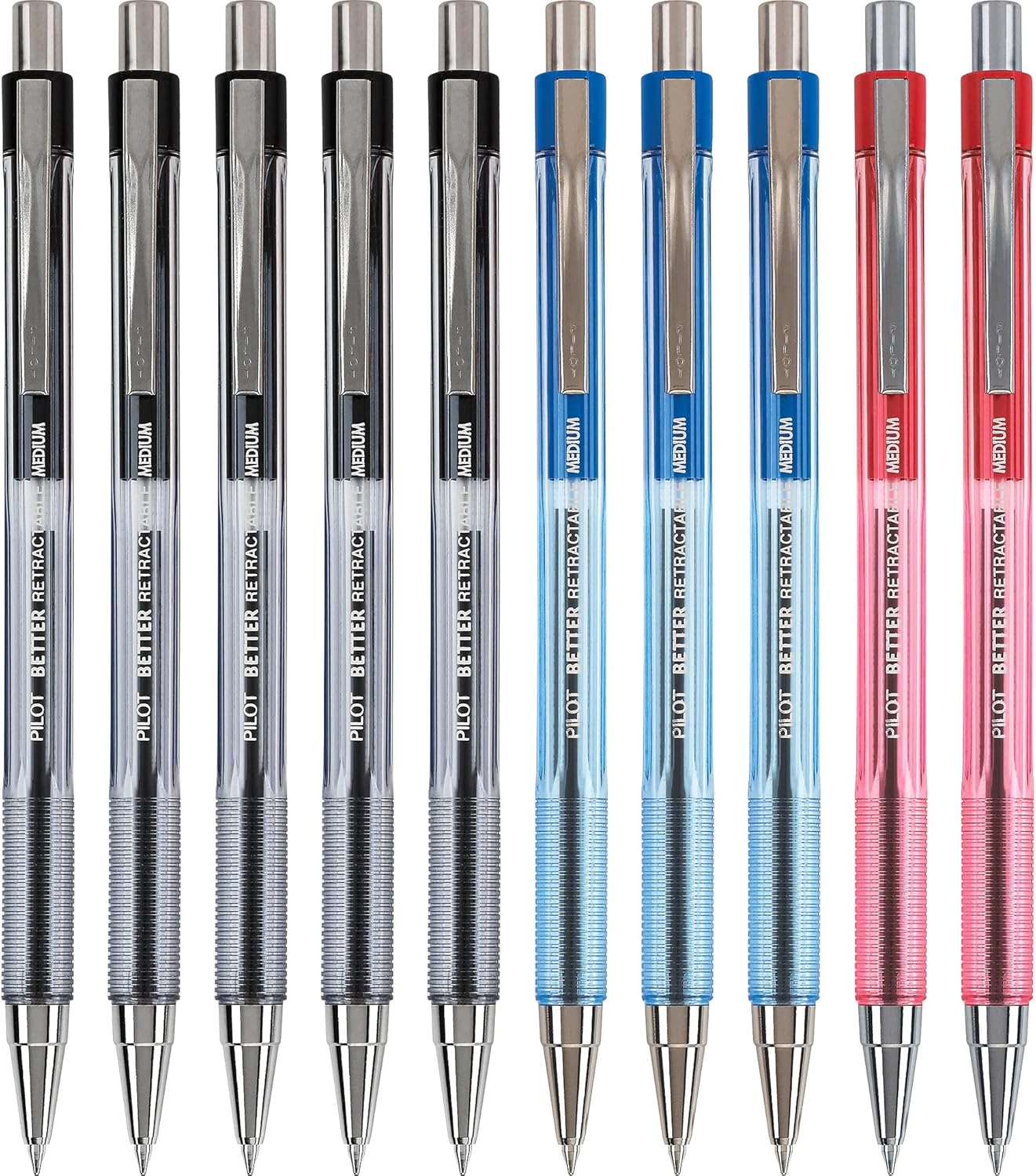 Pilot Better Ball Point Retractable Pens, Medium Point, Assorted Colors, 10 Count (16773) image number 3