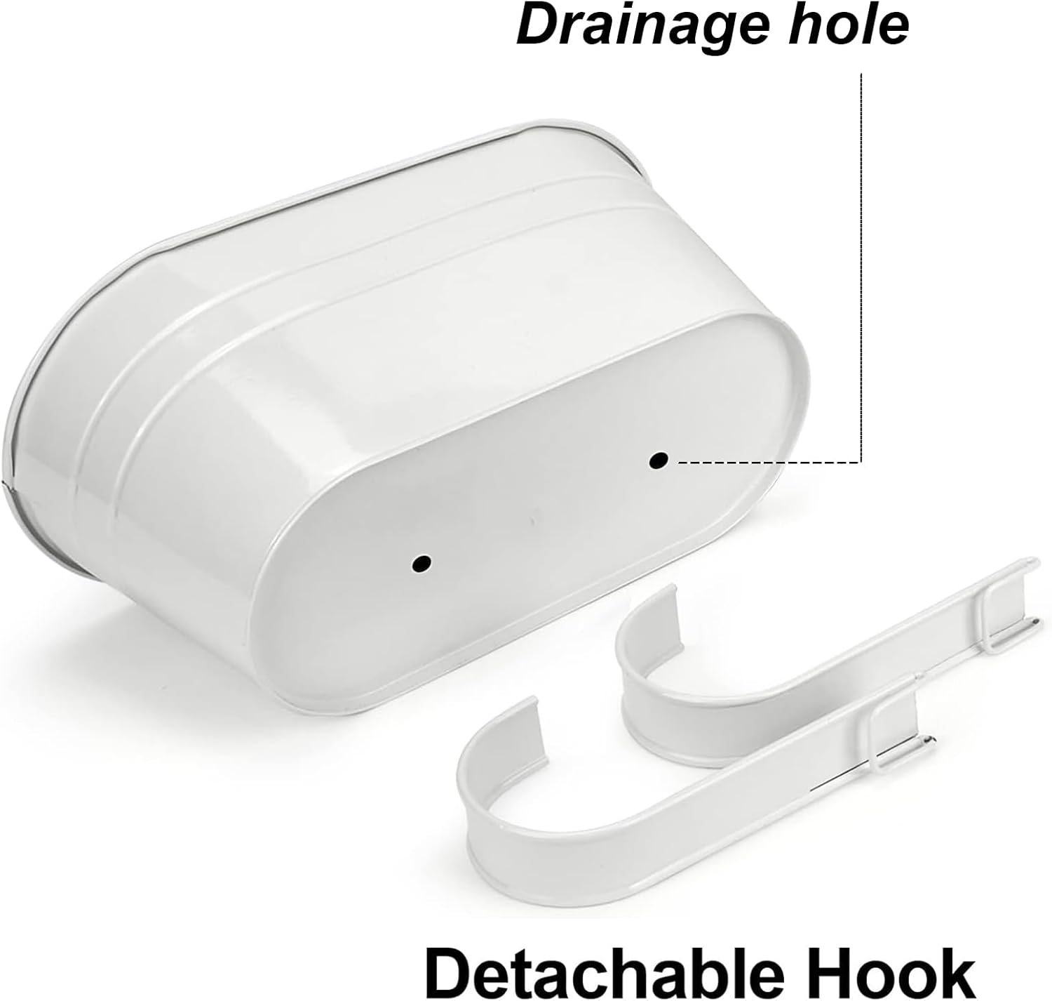 4 Pcs Balcony Railing Planters, Porch Fence Railing Planters, Metal Iron Hanging Flower Pots Fence Planters for Outdoor Plants and Flowers with Detachable Hooks image number 3