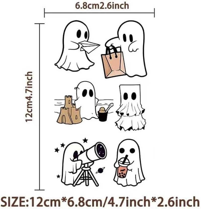 10 Sheet Ghost Halloween Waterproof Temporary Tattoos for Kids Party Supplies, Temp Tattoo Stickers for Kids Girls Boys Birthday Party Favors Activities (Ghost) image number 2