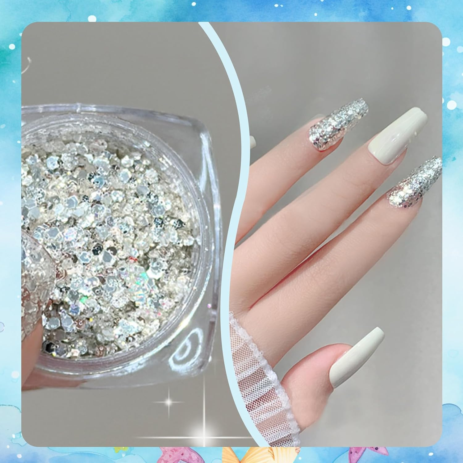 Yamobi Starfish Hair Clip, Starfish Decoration for Women and Girls, Adults, Shell Hair Jewellery for Mermaid Hair Jewellery, Pack of 2 image number 5