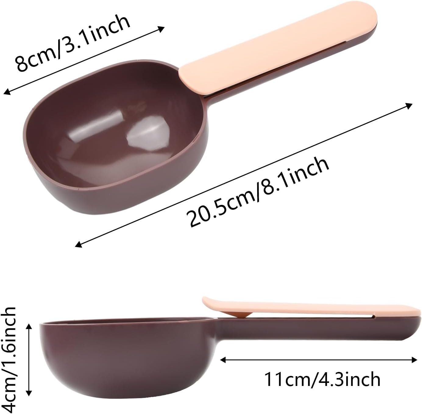 Emperoch 2 Pieces Pet Food Scoop, Plastic Scoop for Dogs and Cats, Cat Litter Scoop Dog Food Scoop, Washing Powder Scoop, Scoops for Dry Food, Ice, Coffee Beans image number 6