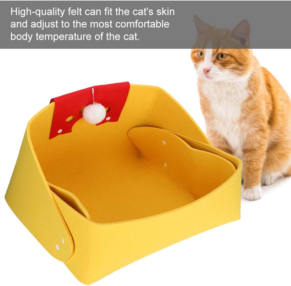 Cat Bed,Pet Cat Bed,Felt Pet Cat Four Seasons Universal Sleeping Bed Cave Quick Rebound Easy Installation image number 6