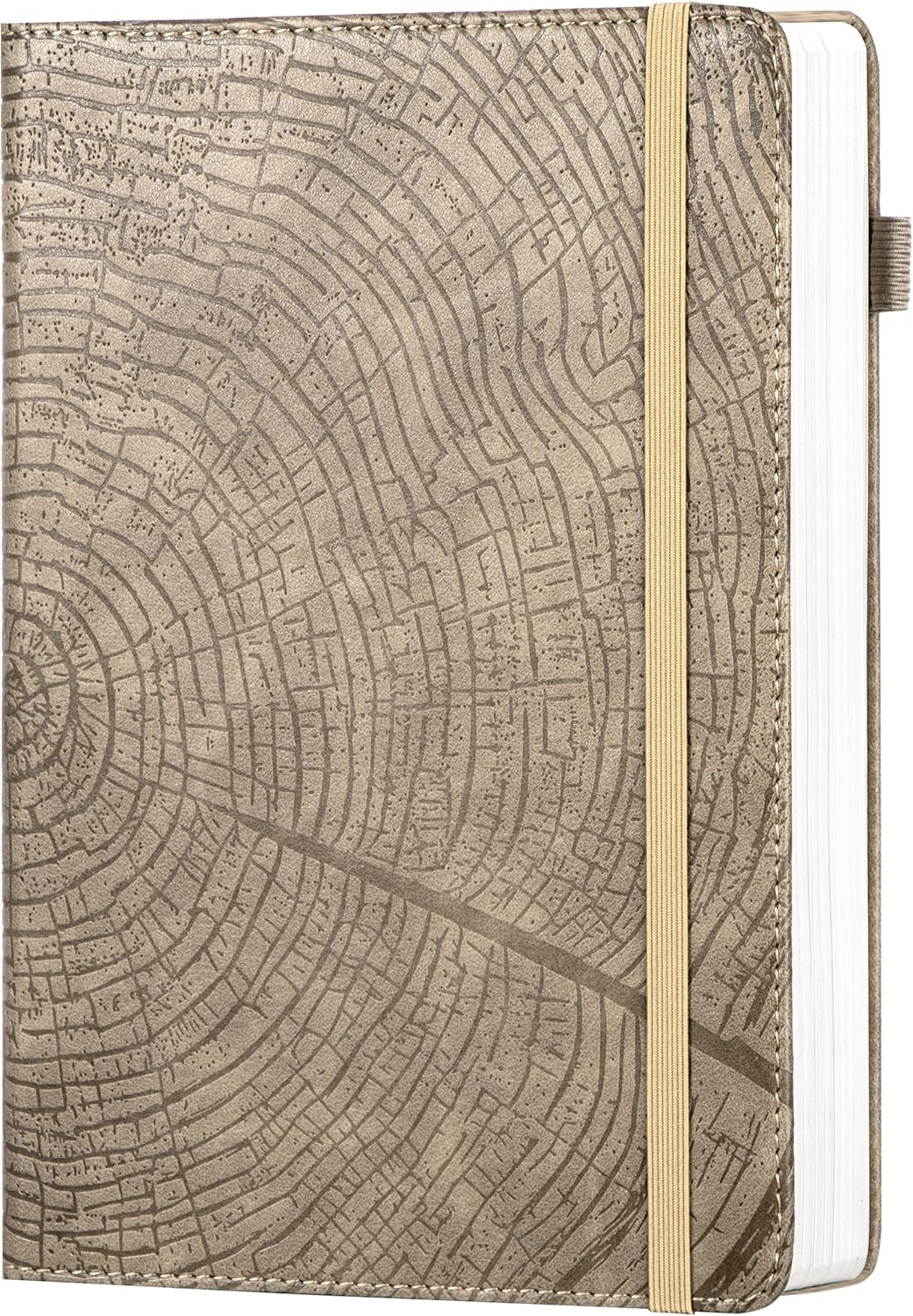 CAGIE Lined Journal for Writing, A5 Tree Growth Ring Leather Bound Journal Notebook, 256 Pages 100 GSM Journals for Men Women, Hardcover Journaling Notebooks for Work, Note Taking