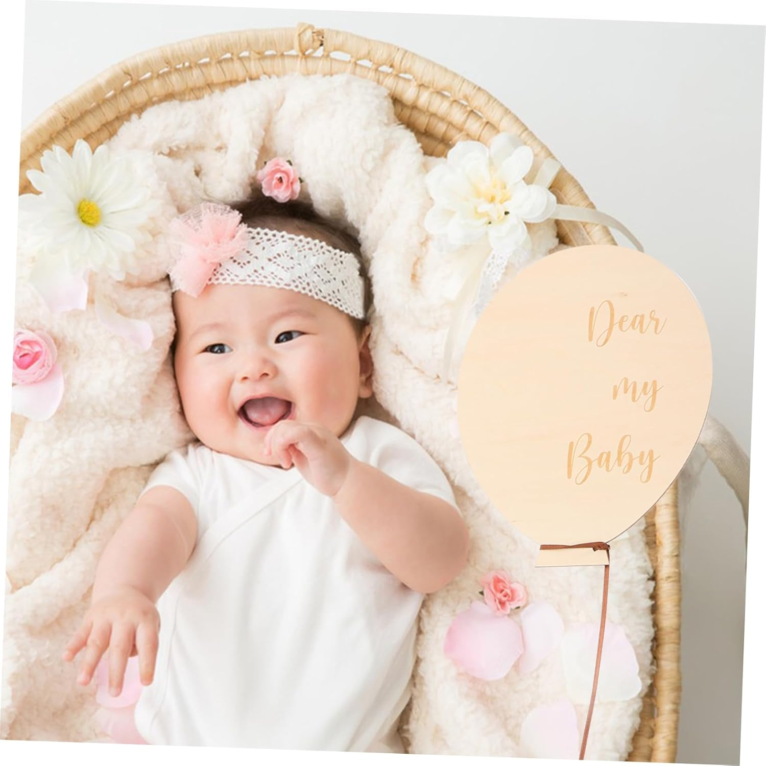 Hohopeti 2Pcs Wooden Milestone Cards DIY Month Milestone Sign for Newborns Cherished Souvenir for Girl Boy for Photography and Home Decoration image number 6