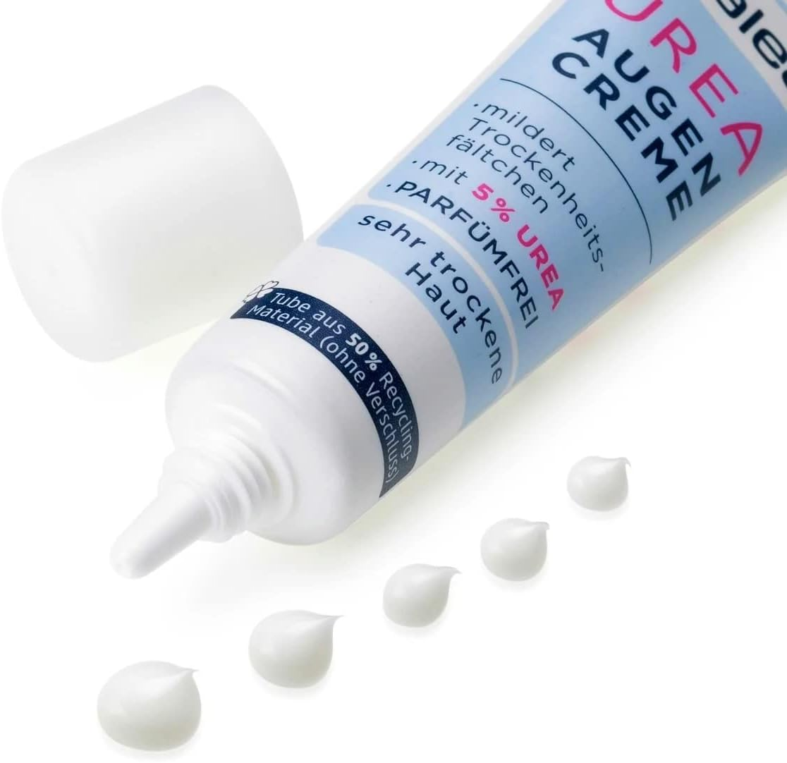 Balea Eye-Contour Cream for Very Dry Skin (5% Urea) - Optimum Hydration, Reduces Dry Lines & Wrinkles- Vegan/Not Tested on Animals - 15Ml