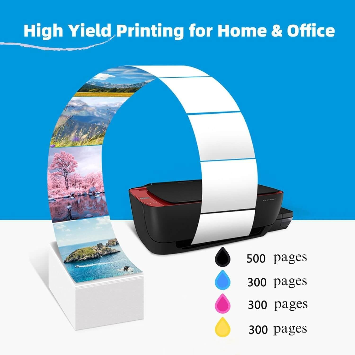 Compatible Ink for Epson 220XL for Epson Expression Home XP-220 XP-320 XP-324 XP-420 Workforce WF-2630 WF-2650 WF-2660 WF-2750 WF-2760 (1BK,1C,1M,1Y) 4 Pack image number 2