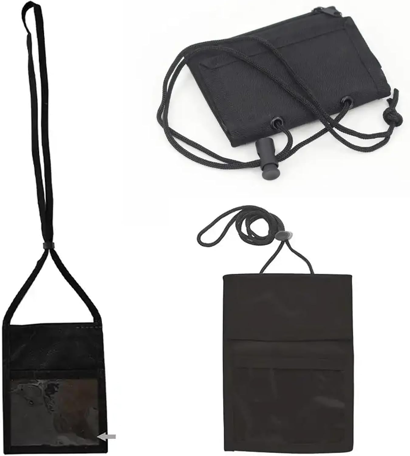 Wilsonzin Pack of 2 Children'S Wallet, Chest Bag, Shoulder Bag, Travel Purse, Bag, Shoulder Bag, Chest Bag for Passport, Credit Cards, Mobile Phone (Black/Blue), Black, Modern image number 6