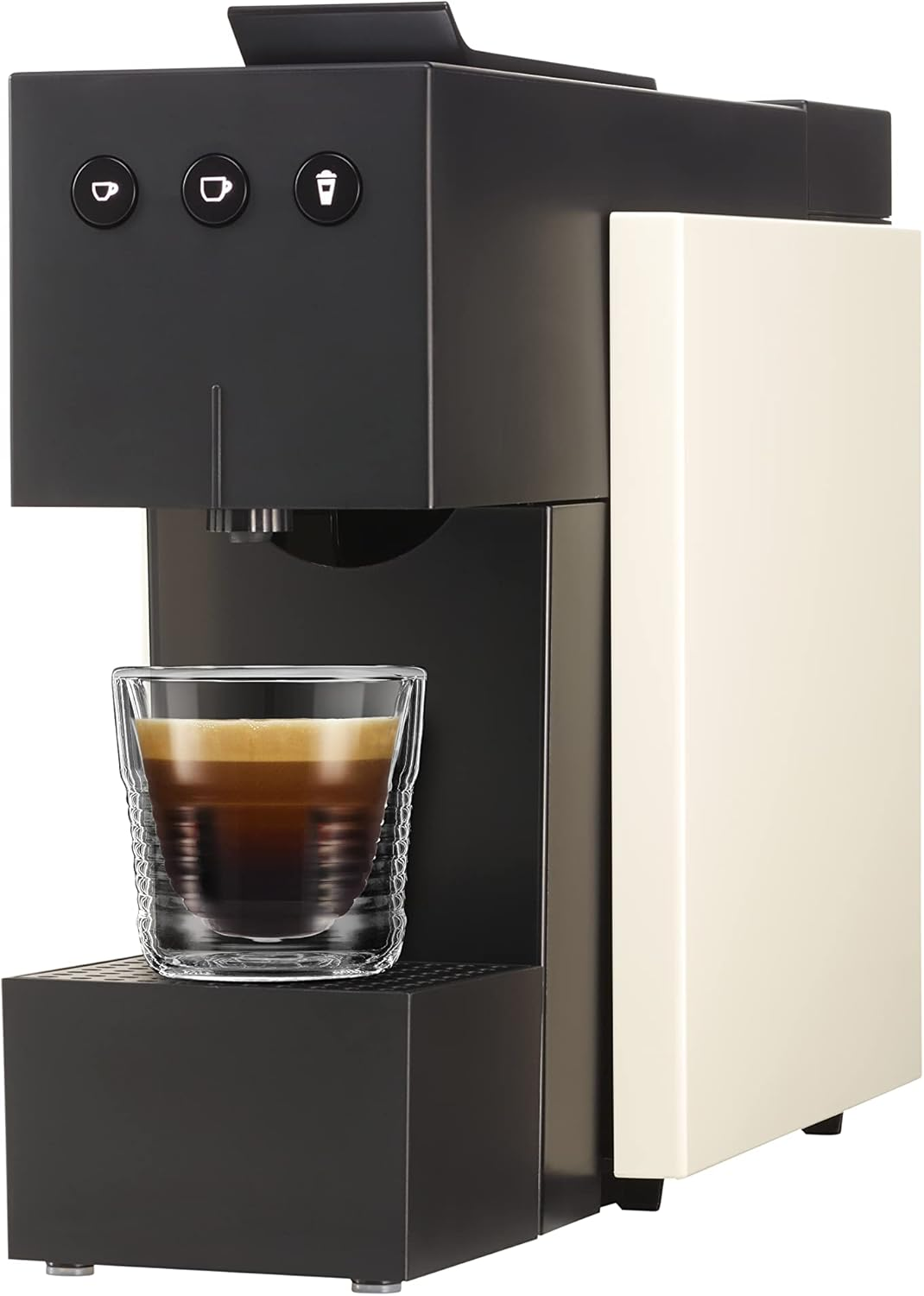 K-FEE Square Capsule Machine for Coffee, Tea & Cocoa, Compact Coffee Machine, Quick Heating, 0.8 L Water Tank, 19 Bar, Nude Colour