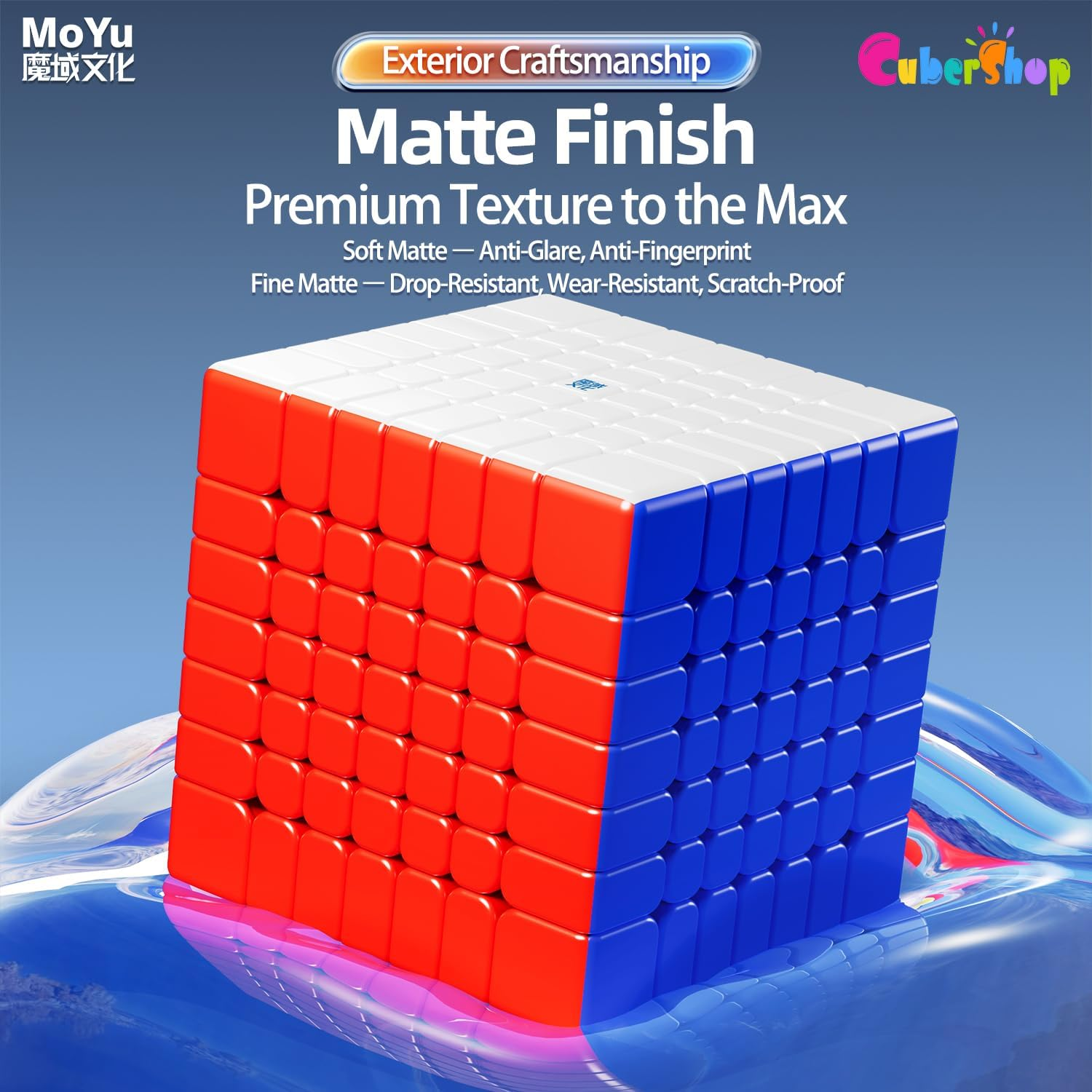 Cubershop Moyu Aofu V5 Dual Track 7X7 Magnetic Speed Cube, Professional 7X7X7 Adjustable Tension Cubing, Anti-Pop Smooth & Lightweight, 2.44 In. Moyu Cube (Aofu WRM V5 Dual Track, Matte Frosted) image number 2