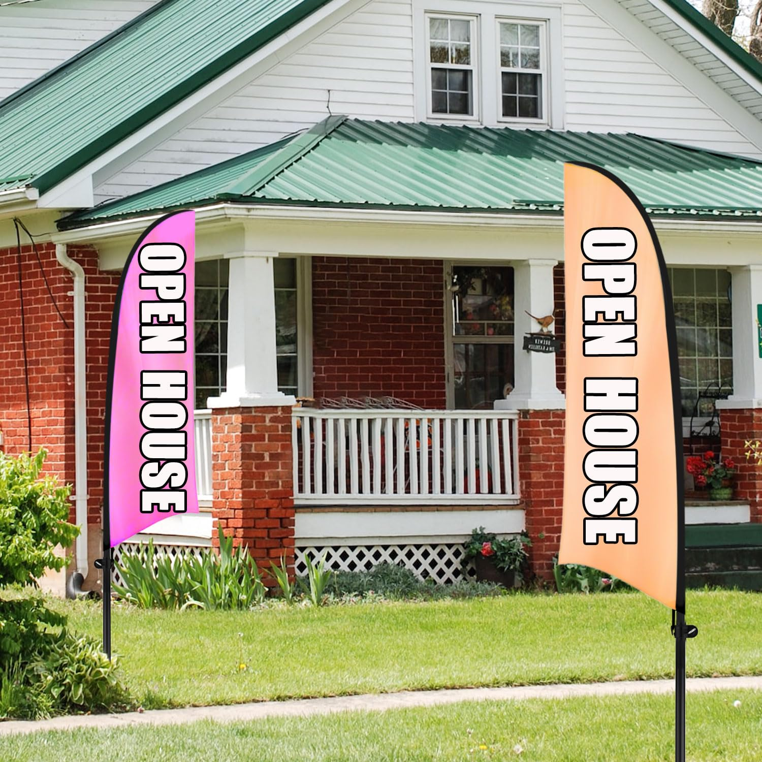 Knife Shaped Feather Flagpole, Feather Banner Pole Kit Flag Pole Kit Portable Flagpole for Advertising Outdoors Activities Promotions Real Estate Supplies(Black) image number 6