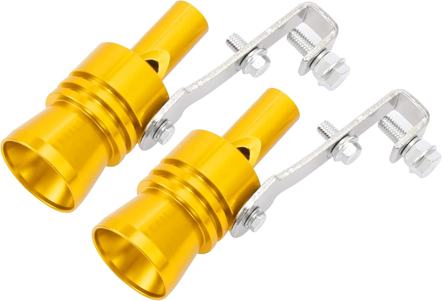 X AUTOHAUX 2Pcs XL Size Aluminum Alloy Universal Turbo Sound Exhaust Muffler Pipe Whistle Car Roar Maker Red