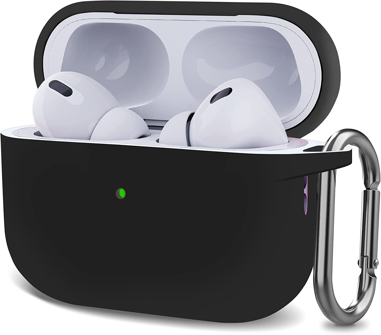 T Tersely Silicone Case Cover Compatible with Airpods Pro 2(2022 2023) - Premium Silicone with Hook, Supports Wireless Charging, Shockproof Protection (Green)