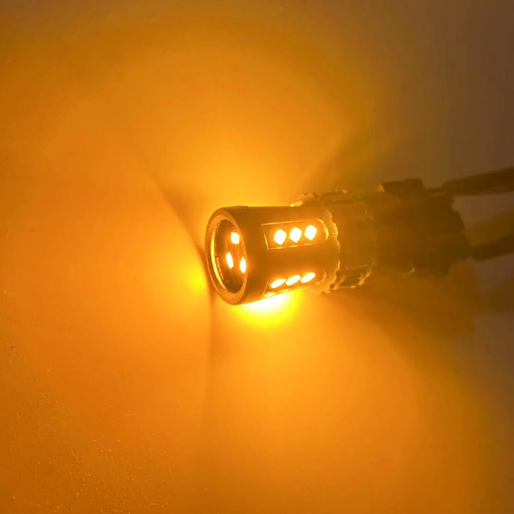 Blyilyb 12V-48V 3157 3156 4157 3457 Amber Color LED Reverse Lights Bulb Turn Signal Light Backup Light LED Replacement for Car RV Truck Pickup Light Bulbs (Pack of 2) image number 1