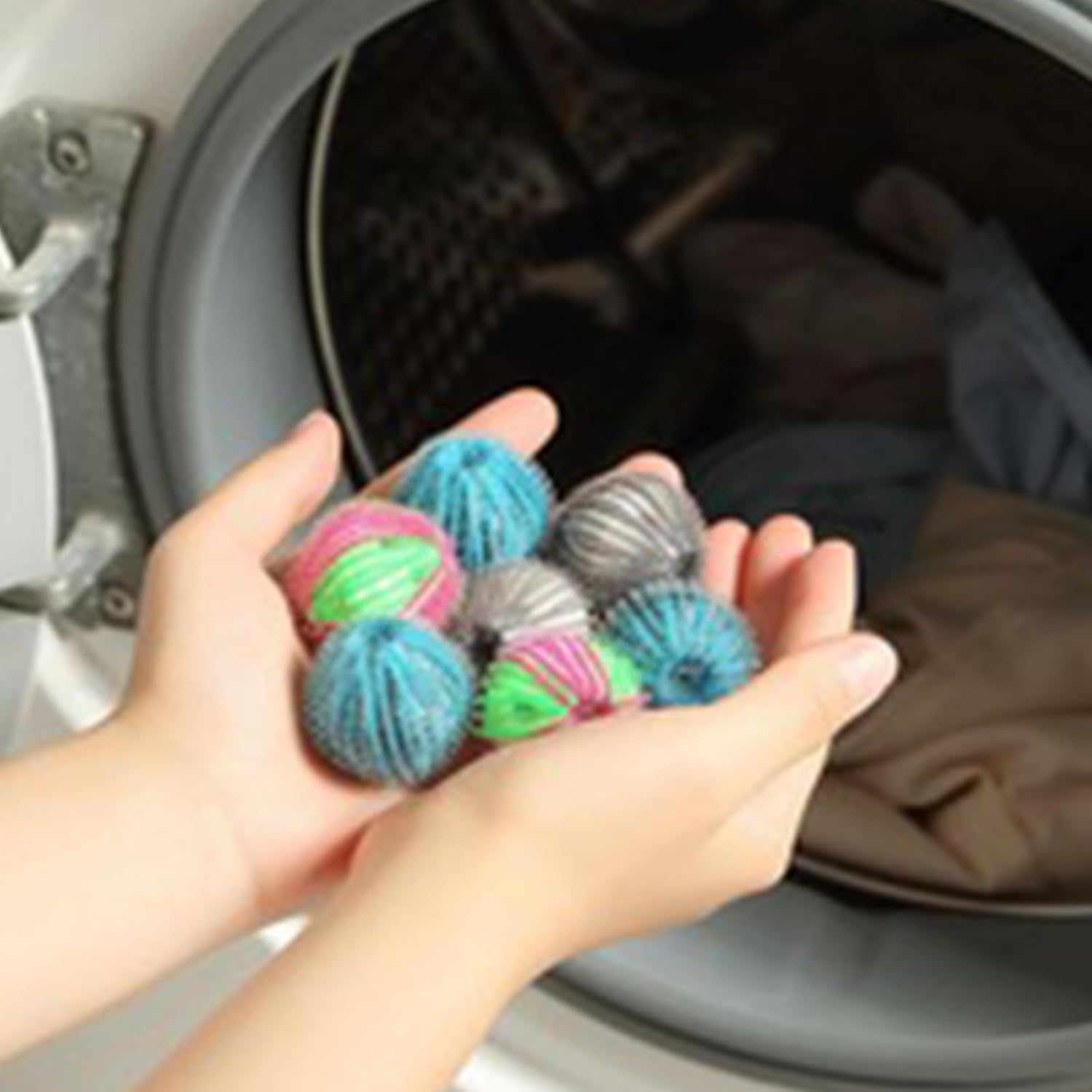 12 Pcs Dryer Balls,Silicone Soft Washing Machine Pet Hair Remover,Reusable Pet Hair Remover,Dryer Laundry Ball Hair Remover Laundry Ball Pet Hair Laundry Catcher(Blue) image number 3