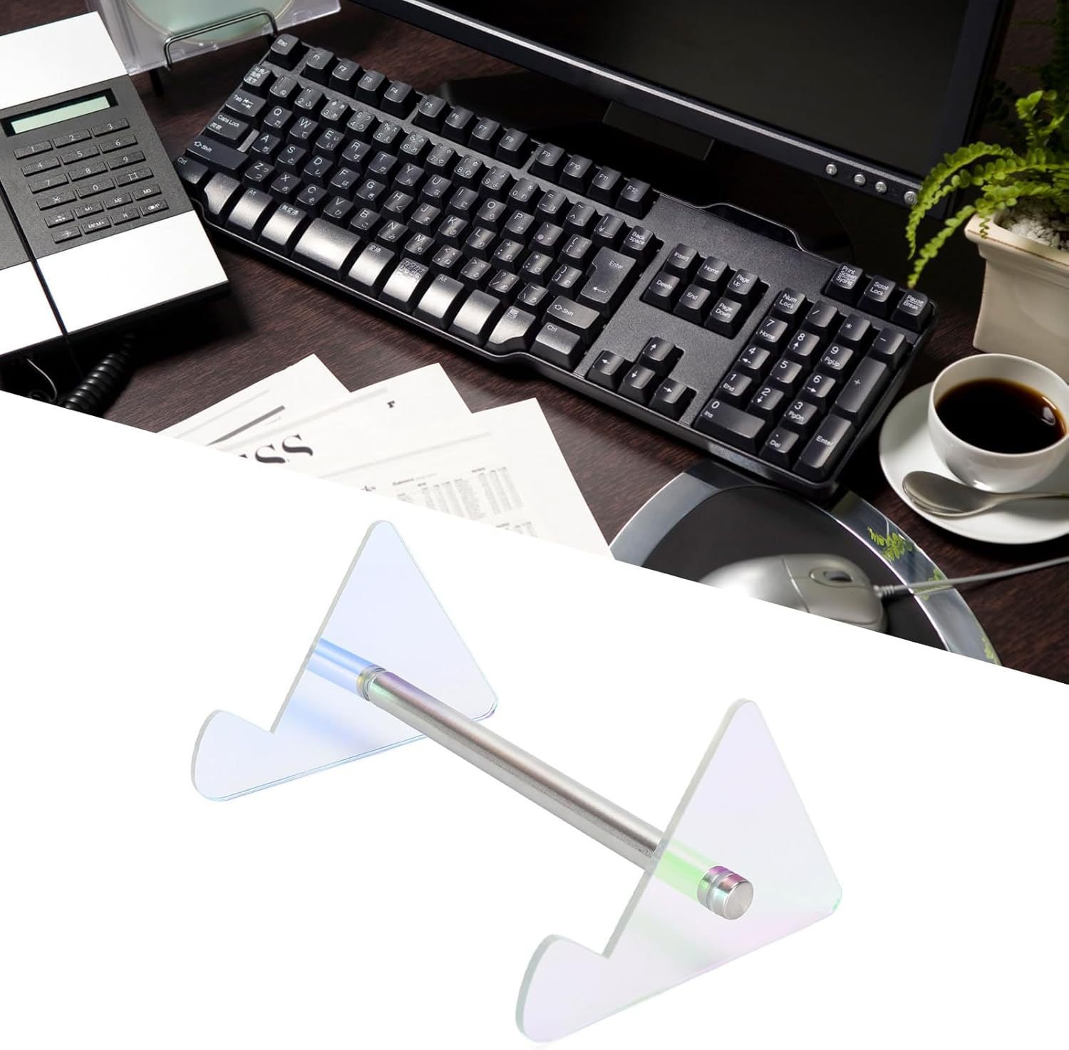 Keyboard Stand, Acrylic Keyboard Display Stand, Removable Mechanical Keyboards Storage Holder for Gaming Keypads (Single Layer) image number 3