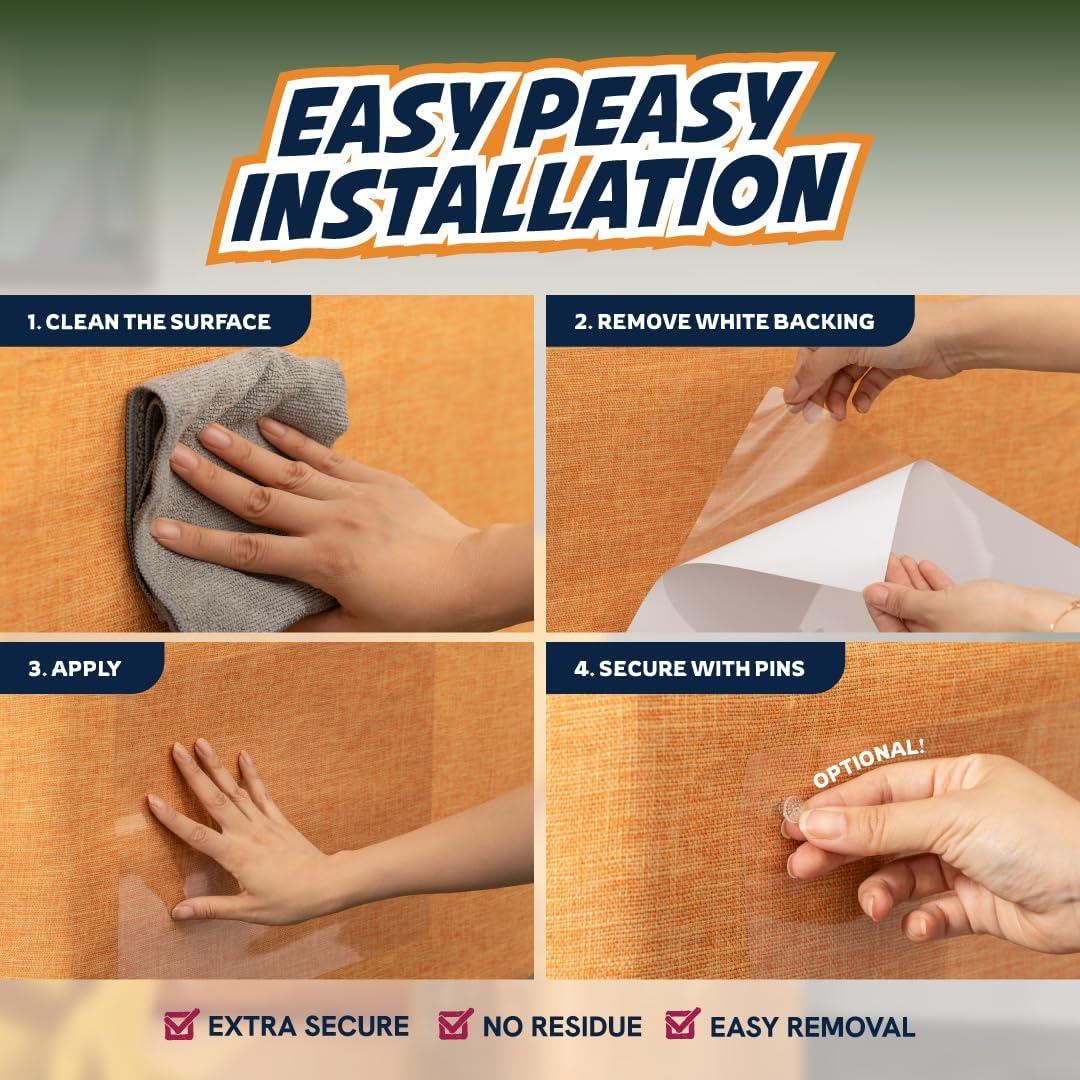 Furniture Protectors from Cats - 10-Pack XXL Couch Protector for Cats - anti Cat Scratch Furniture Protectors Guards - Sofa Corner Scratching Training Tape Cat Scratch Deterrent for Furniture Plastic image number 1