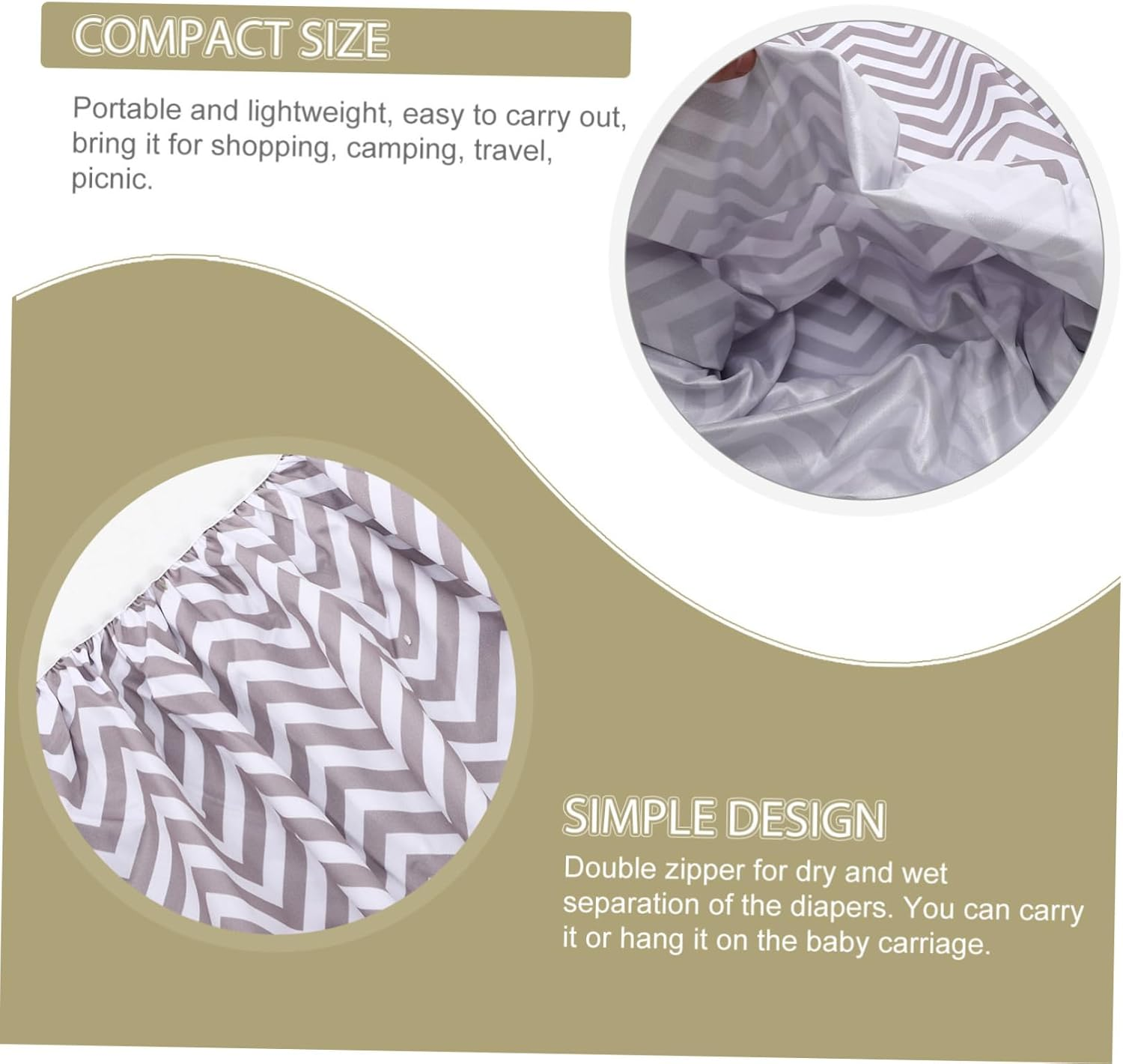 HANABASS Reusable Diaper Pail Liner Wet Bag Elastic Edge for Cloth Diaper Pail (05) image number 4