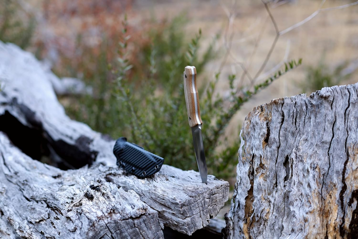 Wilora Crest Drop Point Knife &ndash; Full Tang Fixed Blade with Kydex Sheath and Linen Micarta Handle &ndash; Outdoor Survival, Bushcraft & EDC Knife image number 4