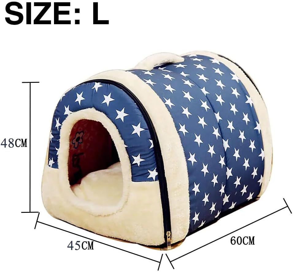 Salesbay Pet Dog House Kennel Soft Igloo Cave Cat Puppy Bed Doggy Warm Cushion Fold image number 6