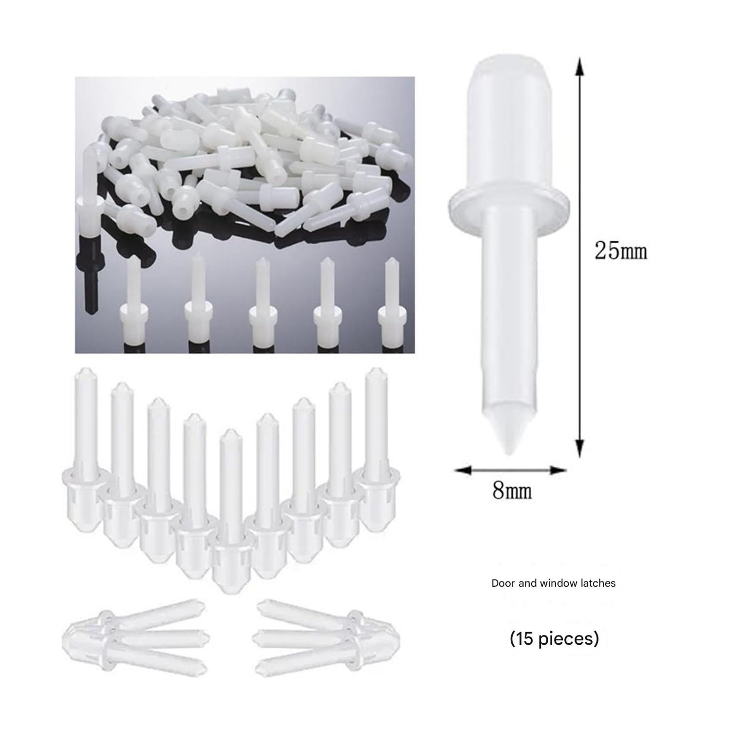 Roczential125 Pcs Plantation Shutter Pins Kit with 15 Pcs Springs, Spring Loaded Plantation Shutter Parts, Louvers Repair Pins Easy to Replacement, Louver Movable Blade Repair Parts image number 5