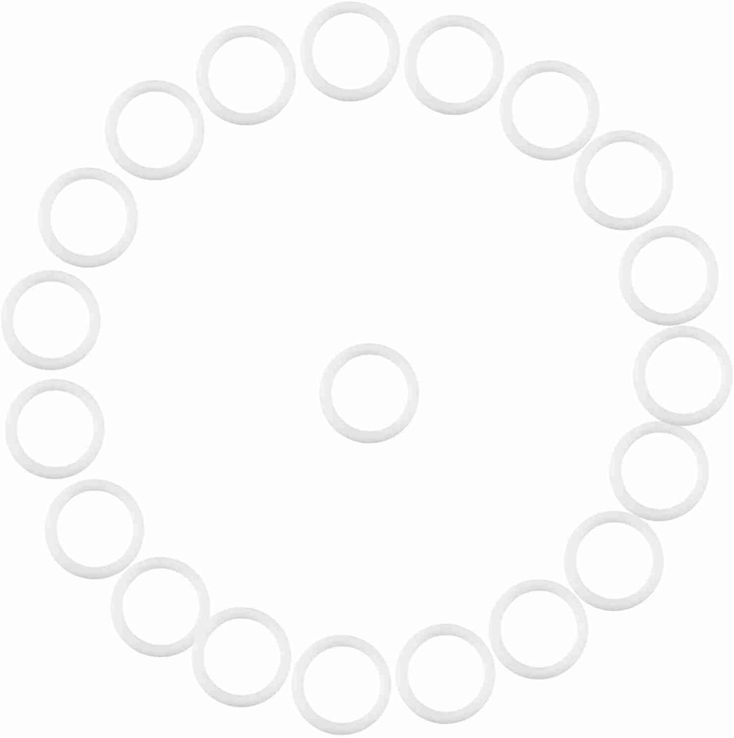 Silicone Dummy Pacifier Clips, 20 Pieces, O-Rings, Gender Neutral Baby Pacifier Chain Holder, White image number 2