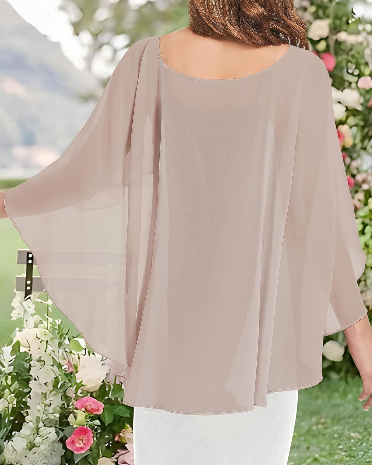 Womens Capelets Shawls and Wraps for Evening Dress Chiffon Capes Wedding Cover Up