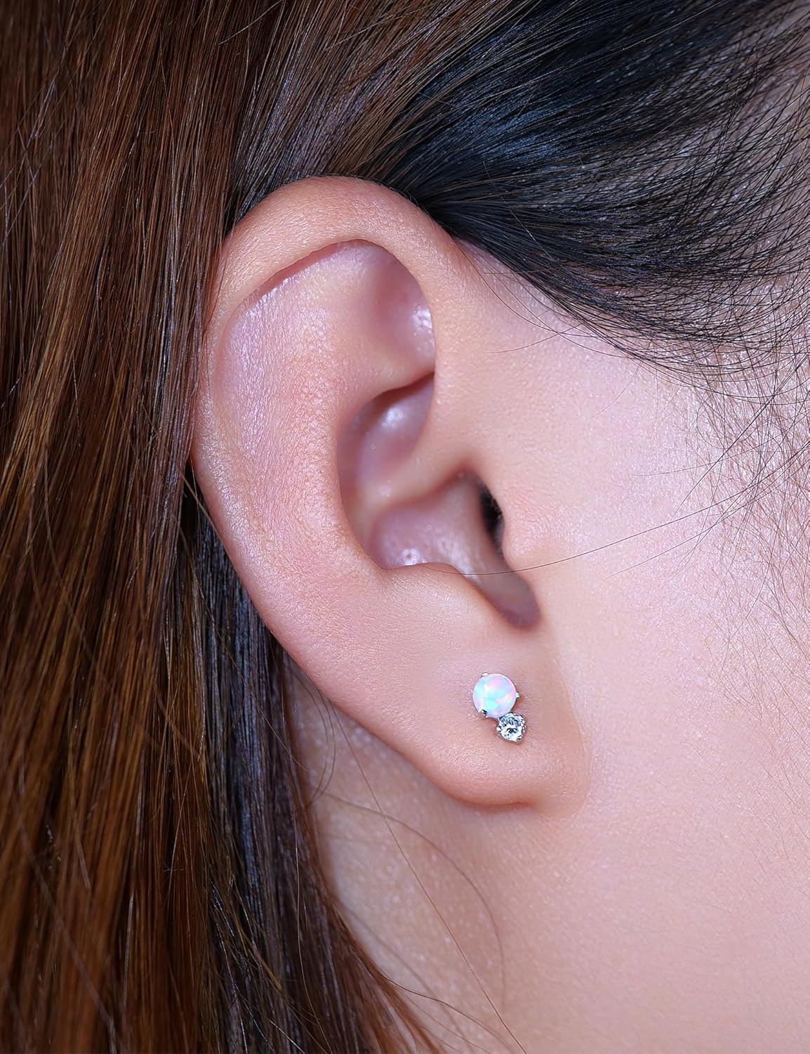 Limerencia Hypoallergenic G23 Implant Grade Titanium Screw Back Earrings Tragus 20G Helix F136 Piercing Post for Girls' Sensitive Ears Cartilage image number 1