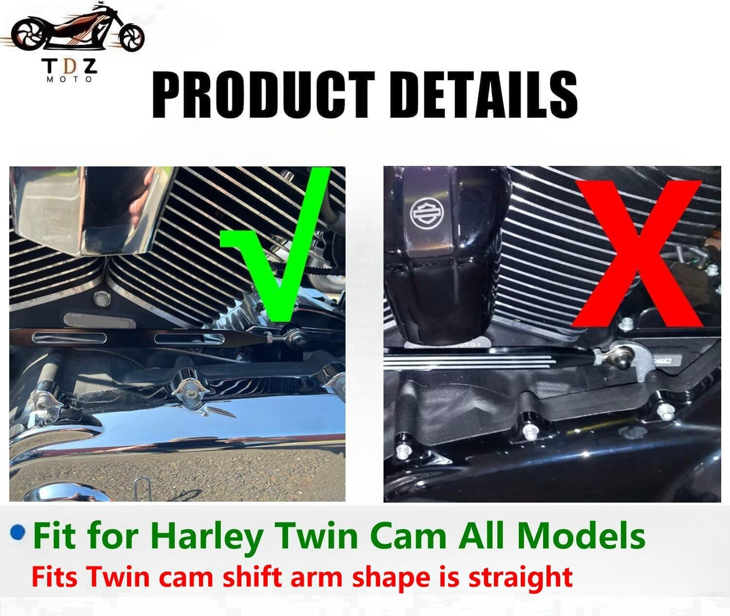 TDZ Ez Shift Neutral Gear Assist Kit Fits for Harley Touring Dyna Softail Twin Cam Models - Black image number 2