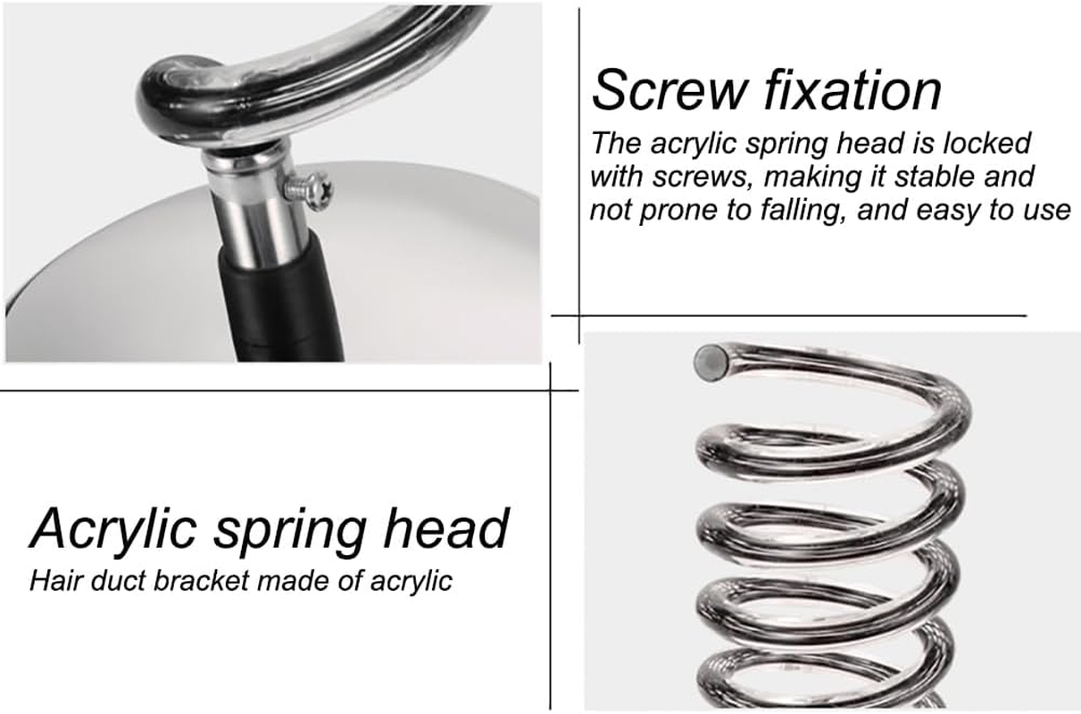 ASSYA Large-Caliber Hair Dryer Stand, Acrylic Spring Bracket, Stainless Steel Base, Suitable for Professional Beauty Salons and Home Use,Blue image number 1