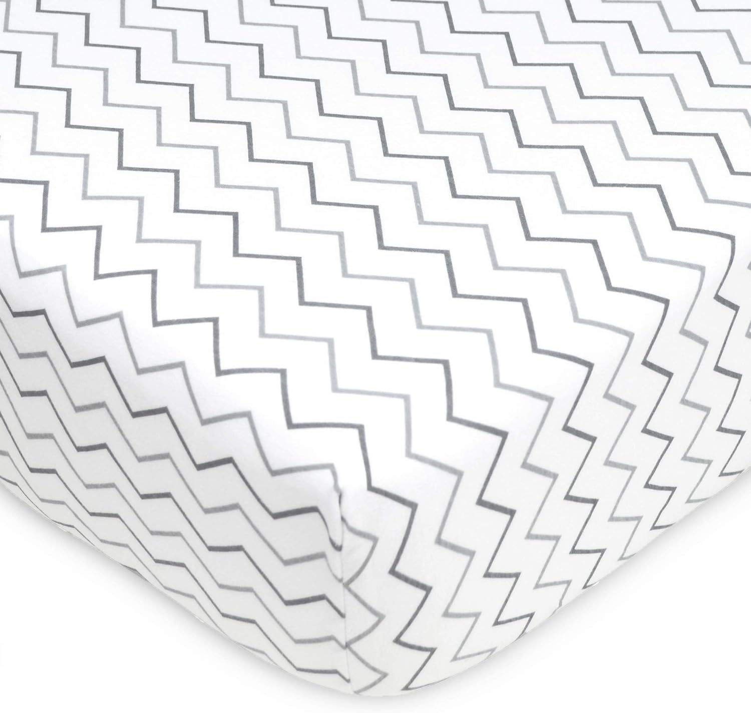 American Baby Company 2 Pack Printed 100% Cotton Jersey Knit Fitted Crib Sheet for Standard Crib and Toddler Mattresses, Gray Star/Gray Zigzag, for Boys and Girls image number 5