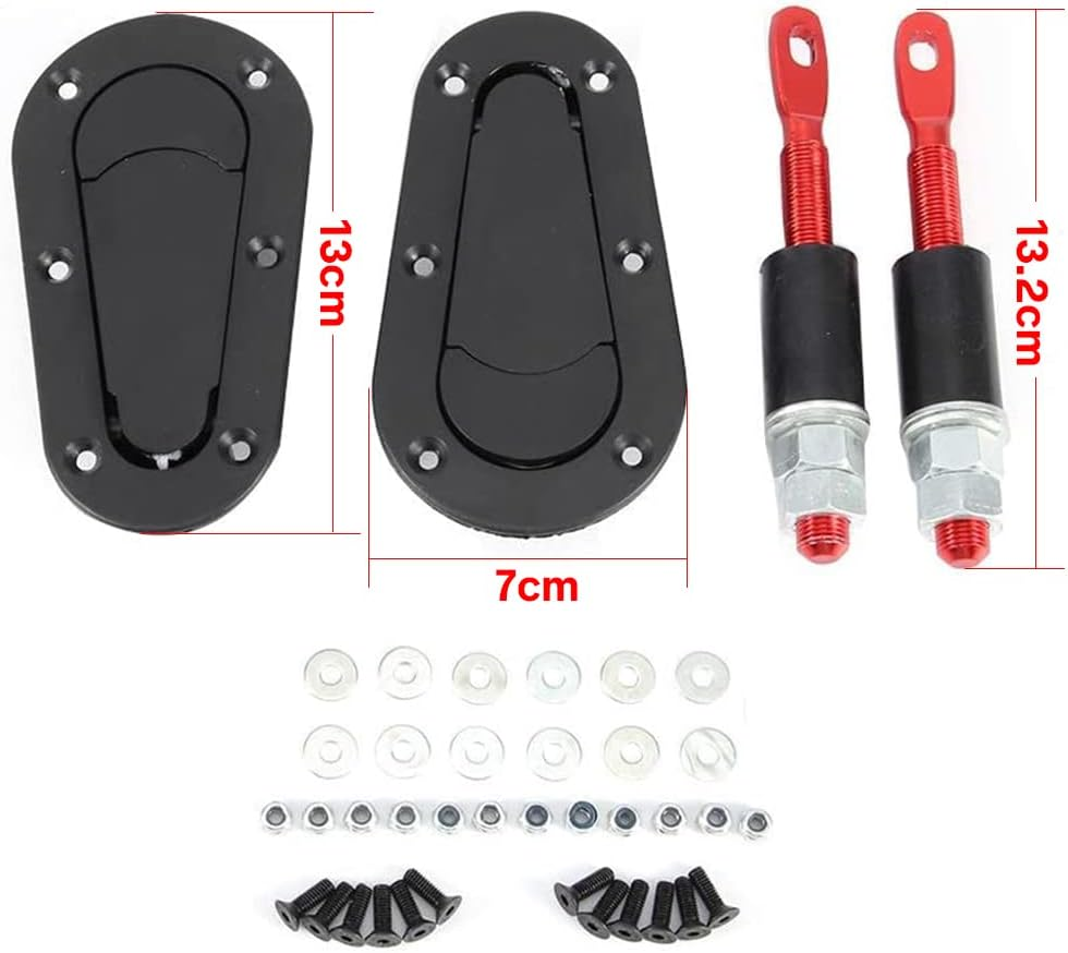 2Pcs Flush Mount Bonnet Pins Locking Generation Car Flush Hood Latch Pin Kit image number 4