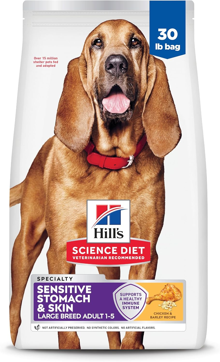 Hill'S Science Diet Sensitive Stomach and Skin Adult Large Breed, Chicken Recipe, Dry Dog Food, 13.6Kg Bag image number 6