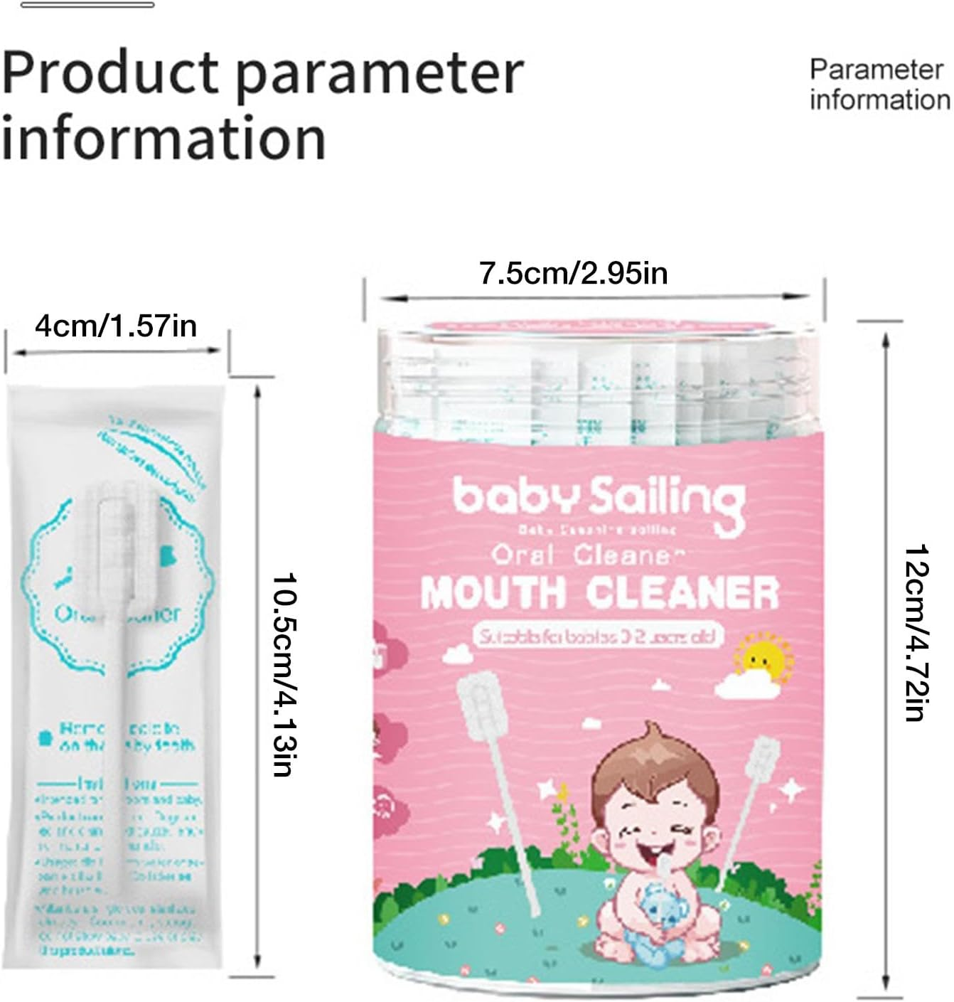 Baby Mouth Cleaner | Oral Gauze Gum Cleaner Stick,Portable Toothbrush Tongue Cleaner Skim Gauze, Flexible Baby Toothbrush for Baby Kids Tongue Tooth Mouth Care image number 5