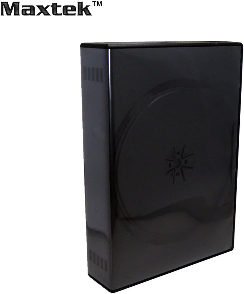 Maxtek Black 12 Disc Cd/Dvd/Blu-Ray Case with 5 Flip Trays and Outter Clear Artwork Sleeve, 2 Pack image number 1