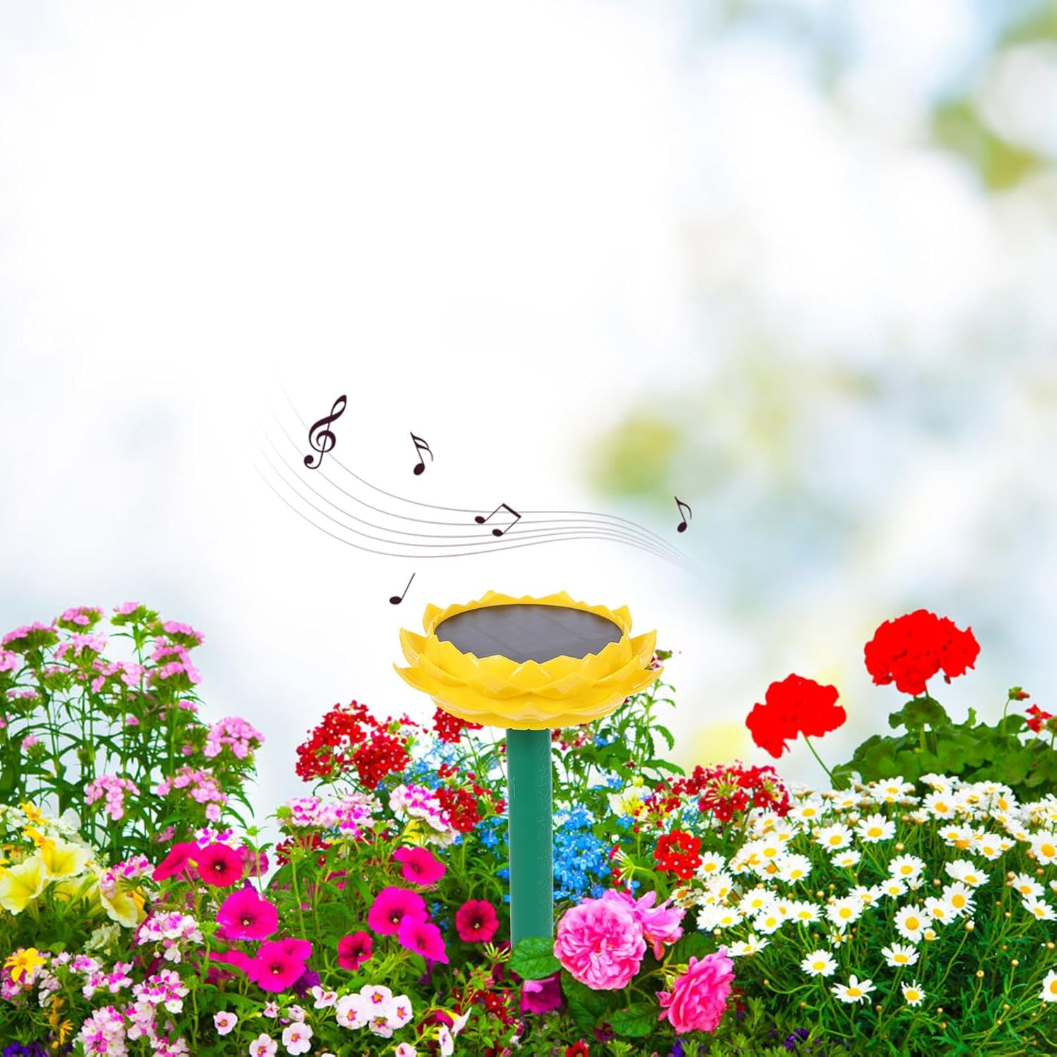 VERDANVERSE Buddhist Lotus Solar Powered Speaker Wireless Music Player Waterproof Design for Outdoor Garden Use Solar Charging and Prayer Song Playback