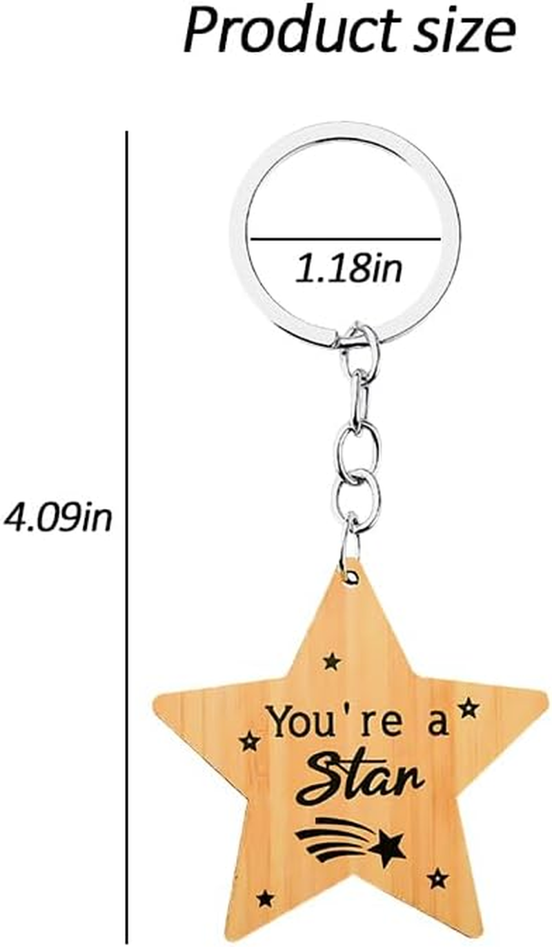Preschool Graduation Gifts for Students Class Inspirational Gifts for Daughter Son Encouragement Presents for Granddaughter Grandson Motivational Keychains for Teens Students You Are a Star Keychain image number 3