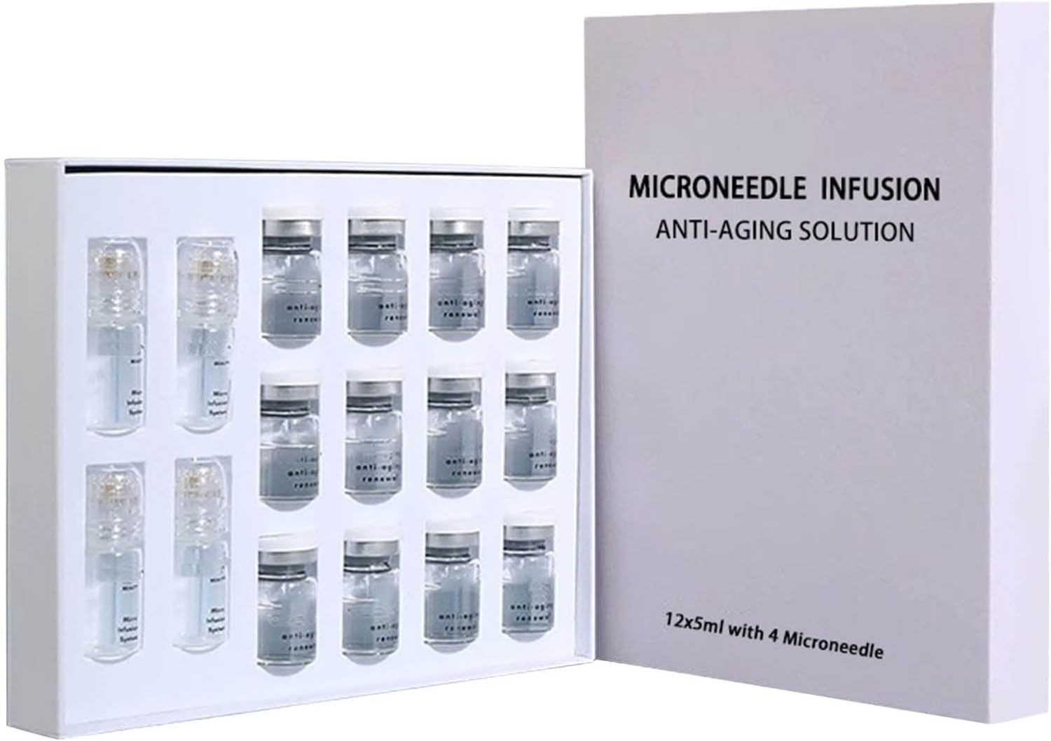 Micro Infusion System for Face, Needling Kit Skin Tightener, Micro Needling Kit with Microneedling Serum for Taking Care of Blemished Skin for All Types,4+12