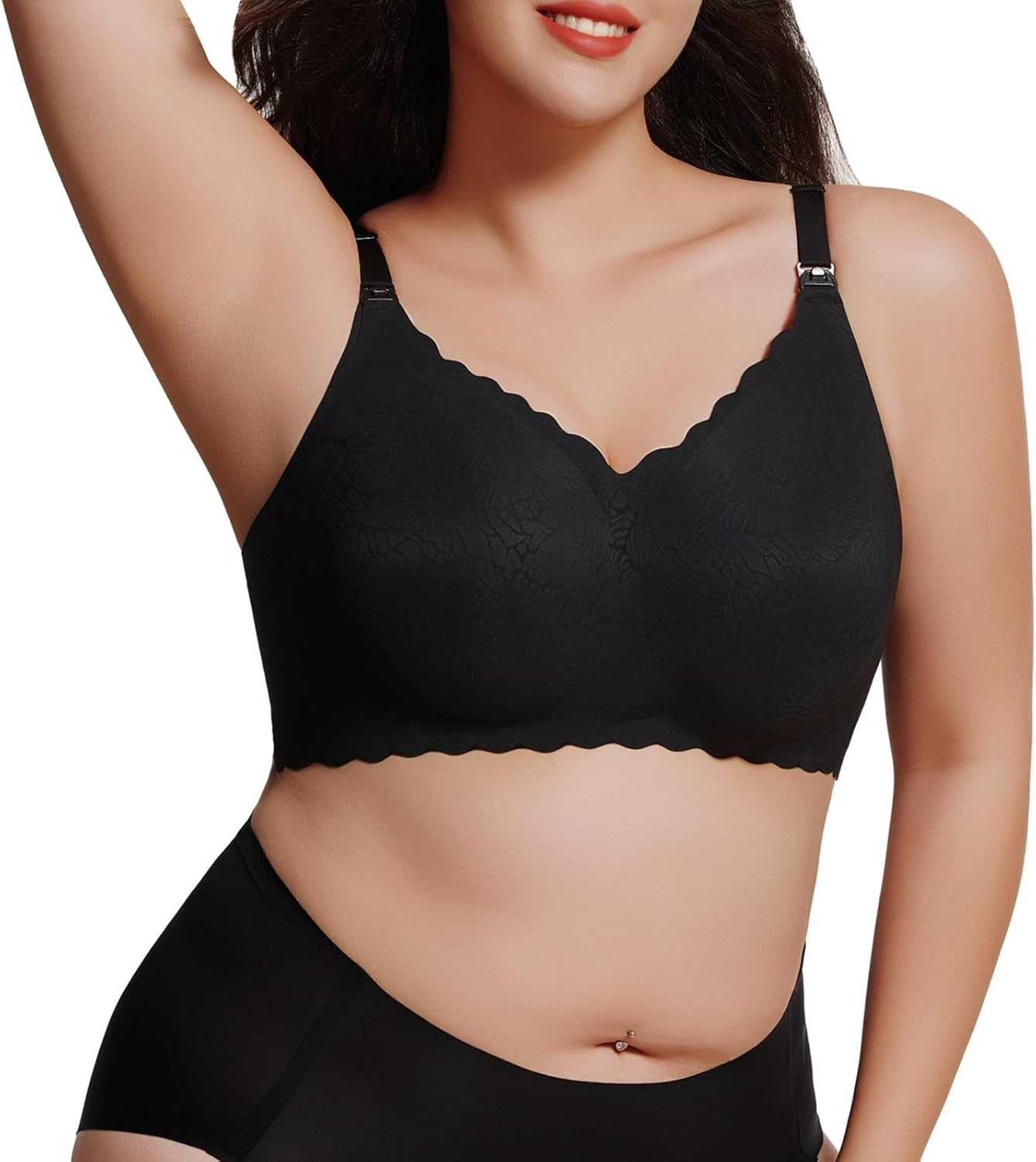 Seamless Maternity Nursing Bra - Ultra-Comfortable Wireless Support, Adjustable Wide Straps & 3D Lift, Breathable Fabric for Nursing Sleep Bra