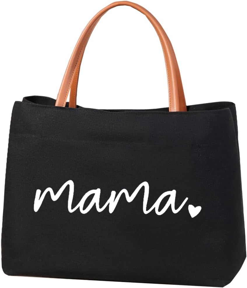 Kifasyo Mom Mama Bag Mother Gifts Momlife Tote for Hospital, Shopping, Beach, Travel