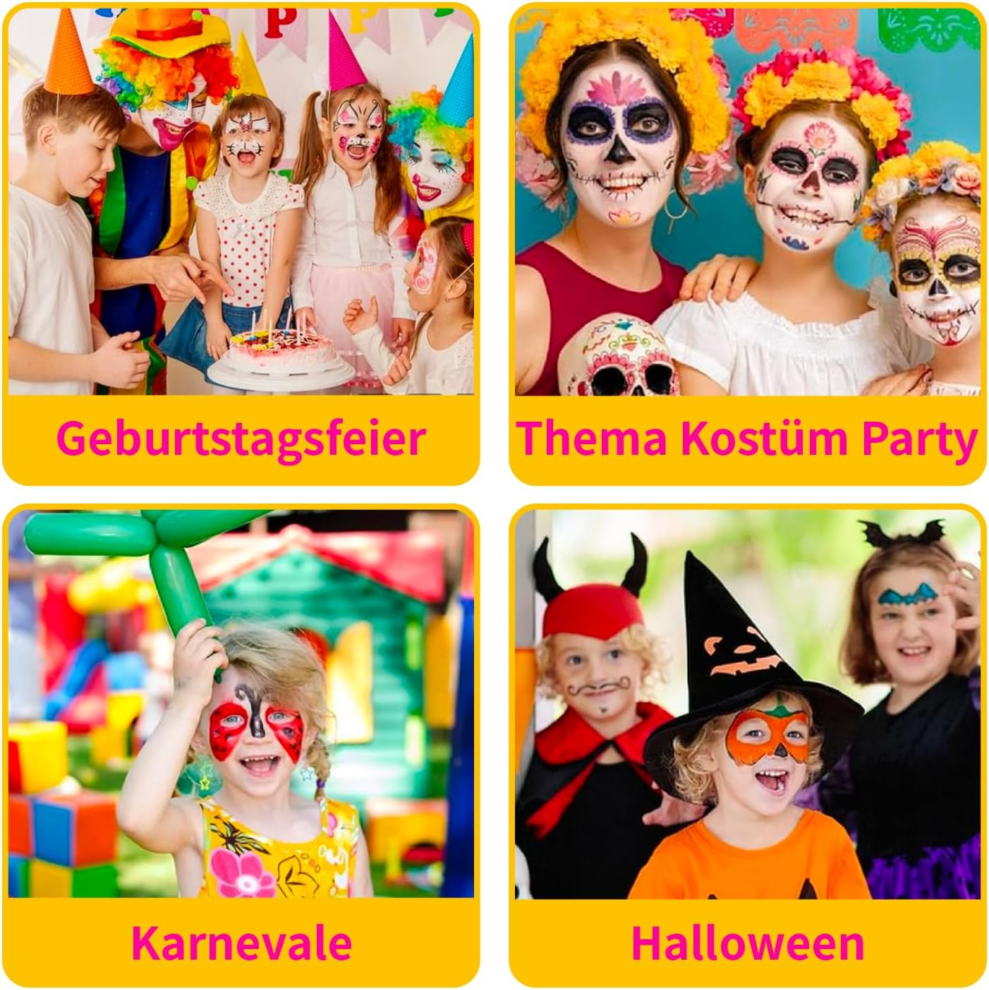 Body Painting Paint Set, 20 Water Soluble Face Paints Children'S Make-Up with 10 Brushes, Body Paint, Body Painting Colours Set for Halloween/Carnival/Christmas/Easter/Colsplay Makeup Body image number 4