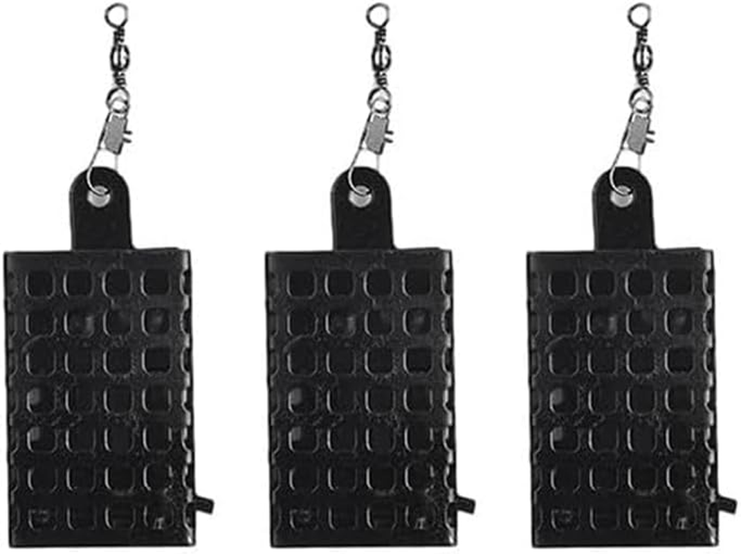 AIMALL 3-Piece Stainless Steel Fishing Bait Cage, Durable round and Square Feeder Set with Snap Fasteners, Ideal for Carp and Freshwater Fishing