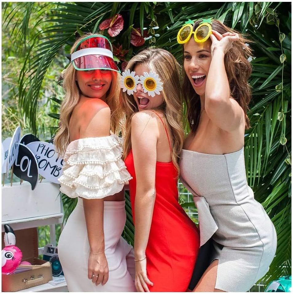 6Pcsparty Glasses Funny Glasses Novelty Party Sunglasses, Accessories Funny Sunglasses Beach Party Decors for Luau Party Supplies image number 5