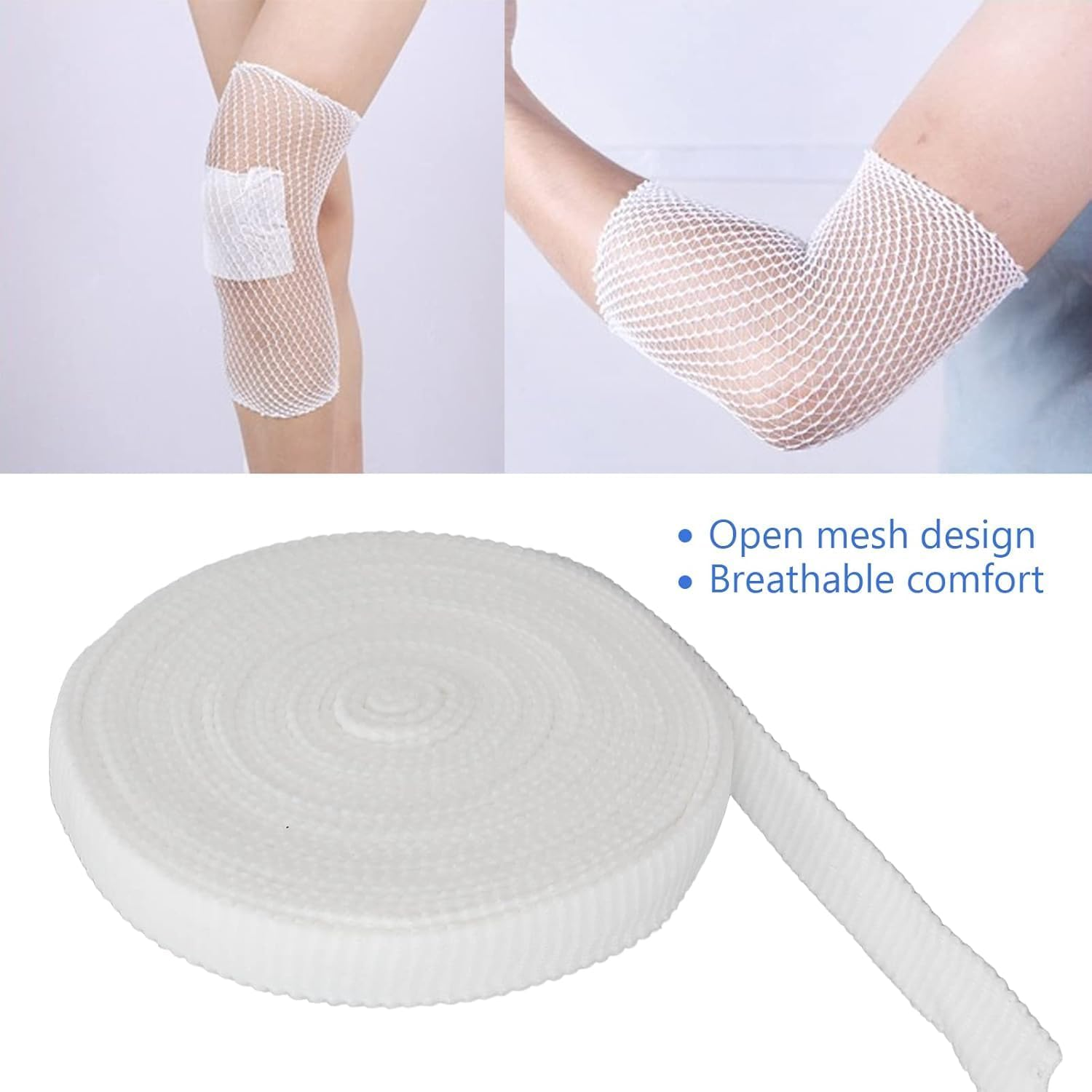 Elastic Net Dressing Breathable Tubular, 2Roll Wound Dressing Elastic Mesh Nets, Breathable Cuttable Bandage Stretchable Wrap,Tubular Bandage Gauze Sleeve Tubular Net