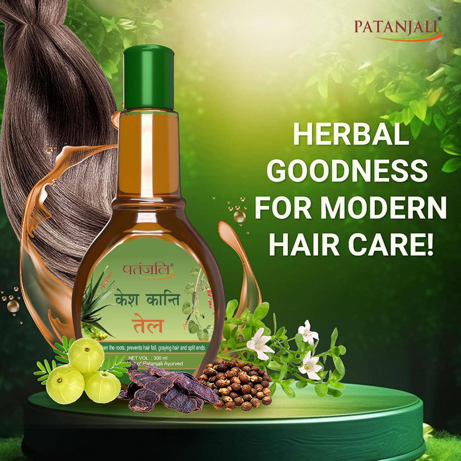 Patanjali Kesh Kanti Hair Oil, 300Ml image number 3