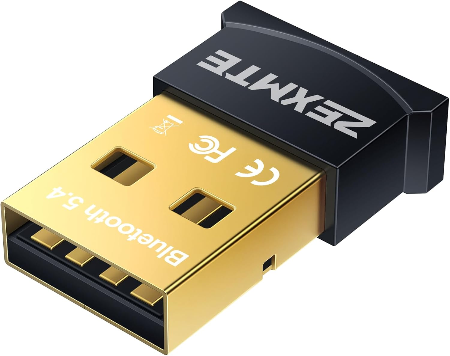 ZEXMTE 5.4 USB Bluetooth Adapter for PC, Bluetooth Dongle, Long Range Bluetooth Transmitter&Receiver, Plug-And-Play for Desktop, Laptop, Mouse, Keyboard, Headsets, Speakers Support Windows 11/10/8.1/7