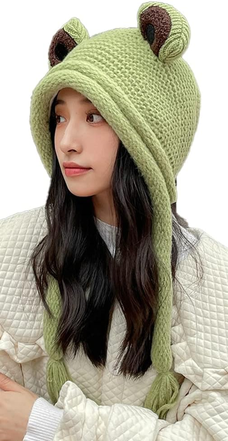 Women Cute Animal Beanies Hat Winter Stretch Cable Knit Soft Warm Hats for Students Girls